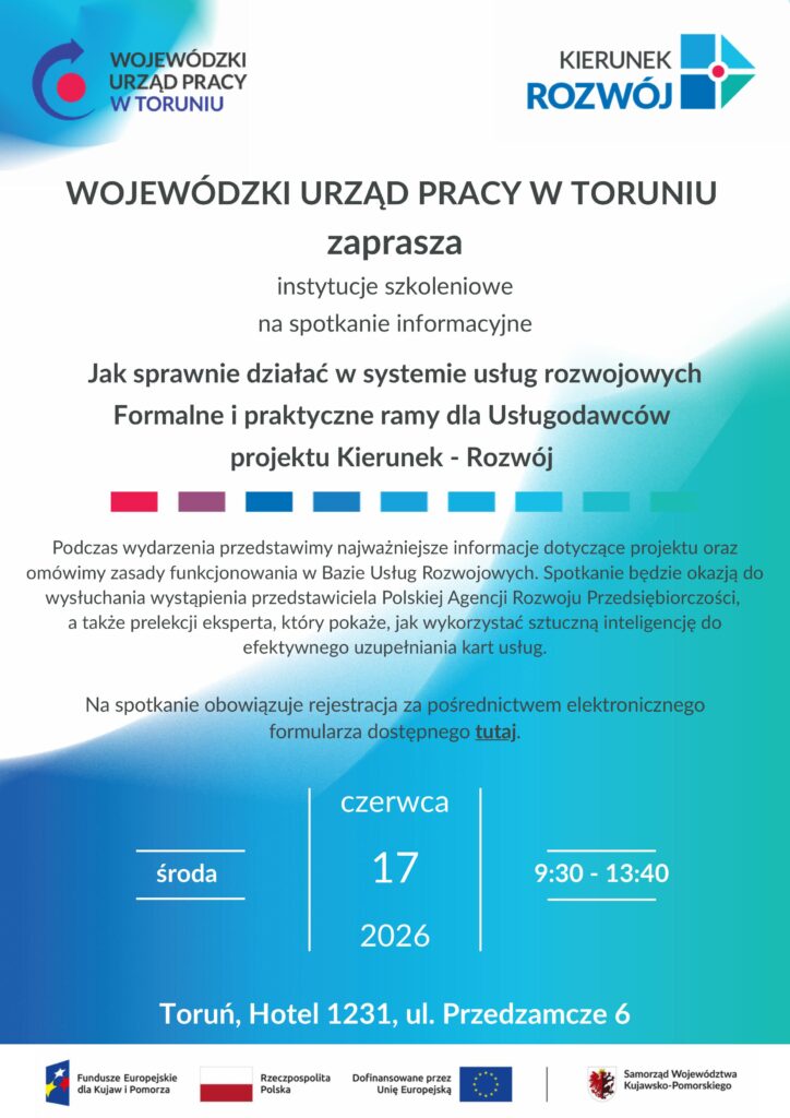 Zaproszenie na spotkanie z usługodawcami projektu Kieirunek-Rozwój.